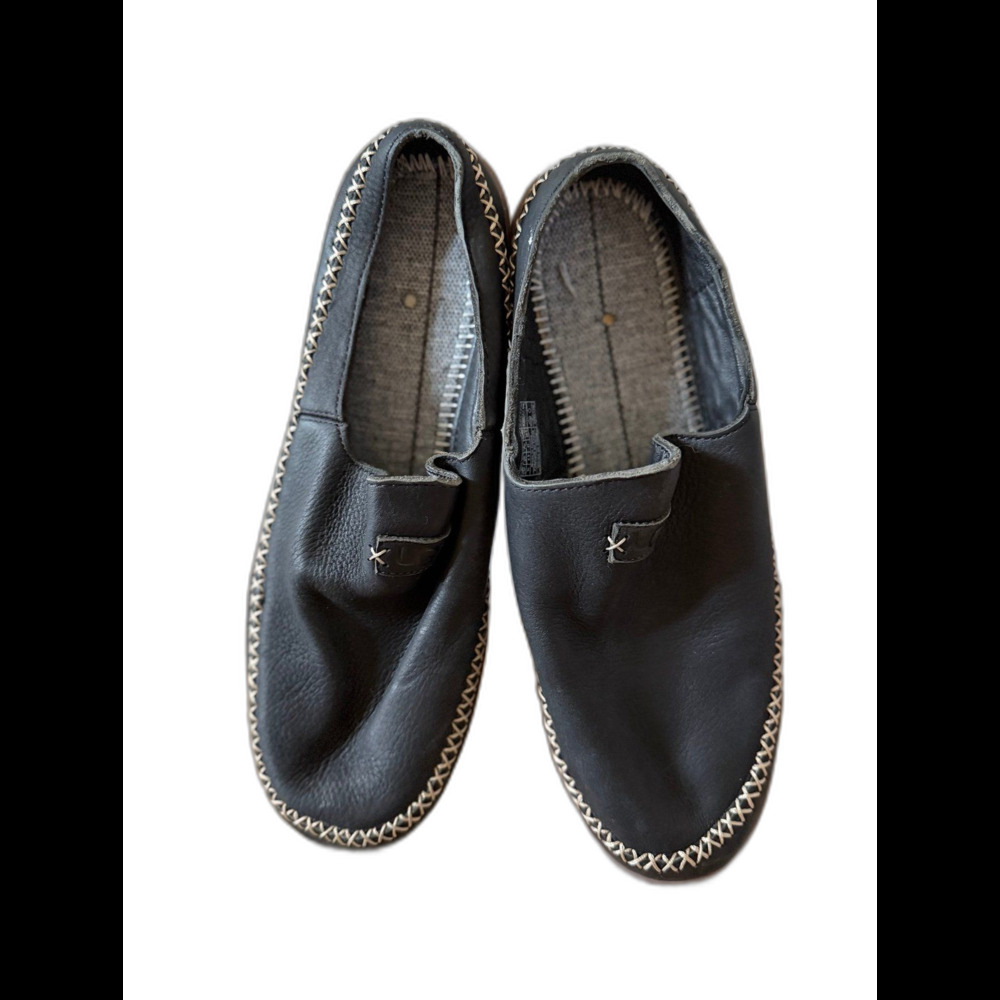 UGG Ascot Moccasin Preppy Minimalist Stitched Soled Slipper Black